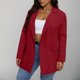 thumbnail image 2 of Camiseta blanca para mujer,Blazer informal para mujer, liso, con botones en la parte delantera, manga larga y bolsillos, poliéster, para el trabajo o el hogar, sopatenor, 2 of 9