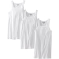 thumbnail image 1 of papi Débardeur à Encolure Carrée en Coton pour Hommes, Blanc, Grand, 1 of 3