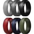 thumbnail image 1 of Thunderfit Men s Silicone Ring, Step Edge Rubber Wedding Band, 10mm Wide, 2.5mm Thick, 1 of 5