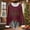 Wine, variant on FDGIU Women's Christmas Sweater, Faux Fur & V-Neck Pullover, Festive Holiday Print Long Sleeve Tops 2025