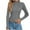 Gray, variant on Kaemgyyd Fall Sweaters for Women Ribbed Knit Long Sleeve Slim Tops Basic Crew Neck Button Work Office Pullover