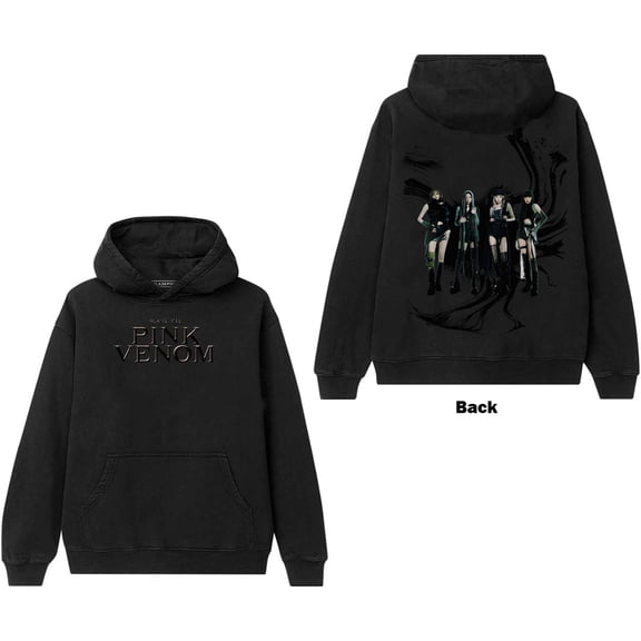 BlackPink Unisex Pullover Hoodie Sweatshirt Pink Venom Oil Stroke (Back Print) (Medium)