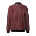 thumbnail image 5 of Duoif Veste Femme, Veste Décontractée Imprimée à la Mode pour Femmes, Cardigan à Fermeture Éclair, Vestes pour Femmes Rouge Brique S, 5 of 5