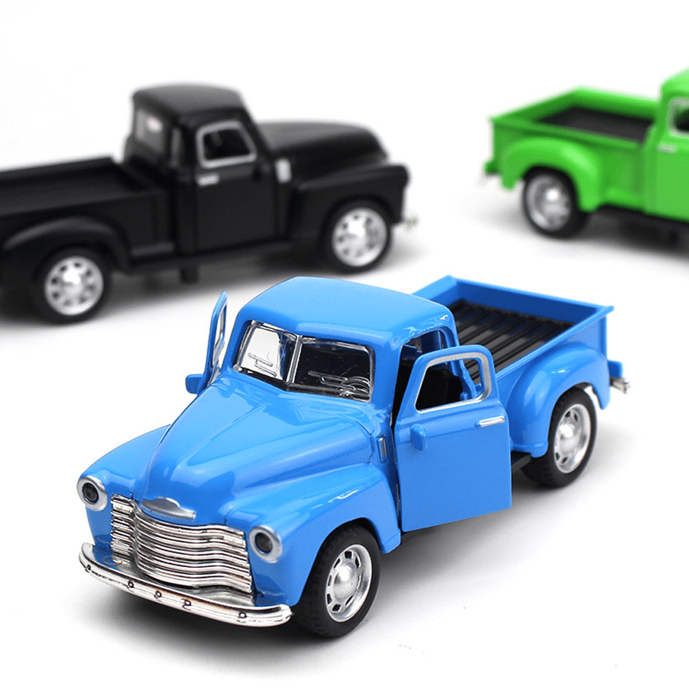 HYPERLIVING 1:32 Alloy Kids Car Toy Driveable, Car Door Can Open, Little Blue Truck Toy for Toddlers 2-8 Years Old Boys Girls Kids, Easter Christmas Birthday Gifts (Blue Truck)