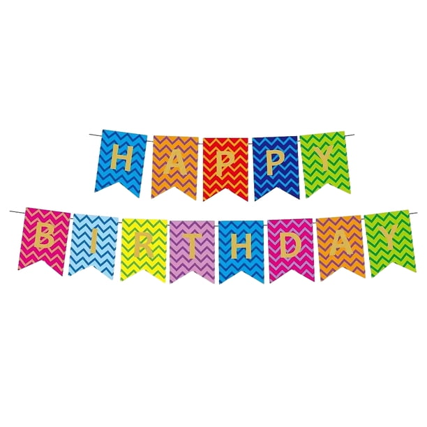 Billuyoard Juego de tarjetas de papel de arcoíris de 16,4 pies, decoraciones de feliz cumpleaños, cartel de feliz cumpleaños para fiesta de Kits de decoración para fiestas Arcoíris 16.4 pies