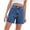 Dark Blue, variant on FAKKDUK Women's Denim Shorts 5" Raw Hem Elastic High Waist Button Zip Shorts Jeans for Women Casual Hot Jean Shorts for Summer Slim Fit,M