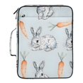 thumbnail image 2 of Haosy Accordion File Organizer Zipper Binder 500 Sheet 6-Tab Expanding File Folder Multi-Pocket 1.2 Inch 3 Ring Hand Drawn Rabbit and Carrot, 2 of 7