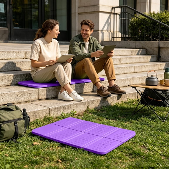 Eolstice Foldable Outdoor Seat Cushion, Lightweight Waterproof Foam Pad, Shock Absorbing, for Camping Picnic Hiking Beach Stadium, Travel Portable Mat