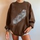 thumbnail image 4 of Sudadera extragrande de lana de manga larga con cuello redondo y estampado de calavera para mujer Pompotops gfhjh16660, 4 of 5