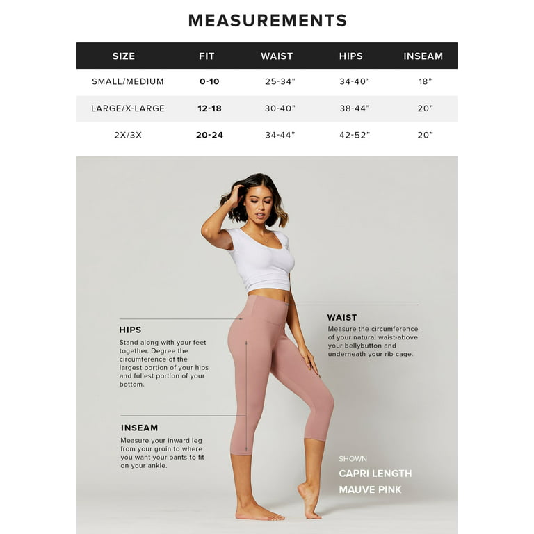 Women's Active Solid Color High Rise Buttery-Soft Capri Leggings. • Wide,  high rise waistband lies flat against your skin • Ultra buttery soft  fabrication • 4-way stretch for a move-with-you feel •