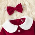 thumbnail image 6 of Wancir Toddler Baby Girl Christmas Dress Santa Claus Red Velvet Dress Long Sleeve Furry Princess Dress with Headband Outfit, 6 of 8