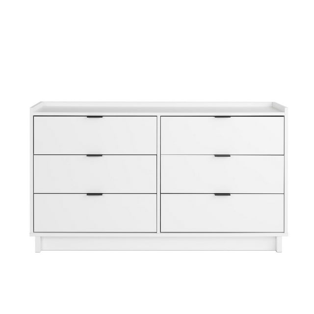 Prepac Commode blanche à 6 tiroirs de 52,5 po de largeur Simply Modern