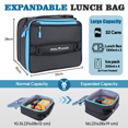 thumbnail image 2 of INSMEER Insulated Lunch Bag 10.5Qt Expandable to 16.9Qt with Adjustable Shoulder Strap for Work, Camping, and Picnic, 2 of 7