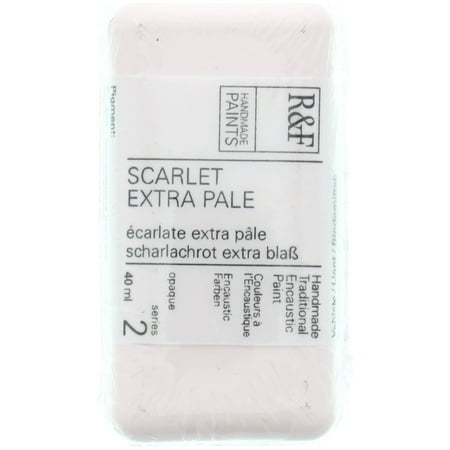 UPC: 0836943000919 | R&F Handmade Paints Encaustic Paint Cake 40ml Scarlet Extra Pale