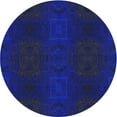 thumbnail image 1 of Ahgly Tapis Rond Lavable en Machine Intérieur Transitionnel Bleu Minuit, 6 Pieds Rond, 1 of 7