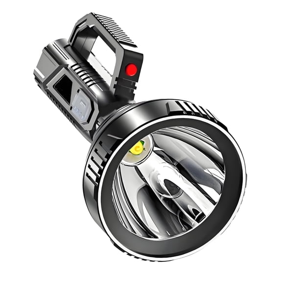 HIBIBUD Black High Power Rechargeable Flashlight,Waterproof Camping Spotlight with USB&Stand