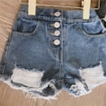thumbnail image 4 of WIBACKER 3-9T Kid Girl's Denim Shorts Ripped Frayed Raw Hem Jeans Summer Shorty Shorts, 4 of 9