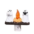 thumbnail image 2 of Halloween Ghost Campfire Flicker Plug-in Night Light, Resin Ghost Holding Pumpkin Bat Halloween Wall Sconce, Cute Bedroom/Bathroom Plug Decor Ornament, 2 of 6