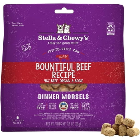 Stella & Chewy's Cat Freeze Dried Dinner Morsels - Bountiful Beef Recipe - 3.5 oz bag