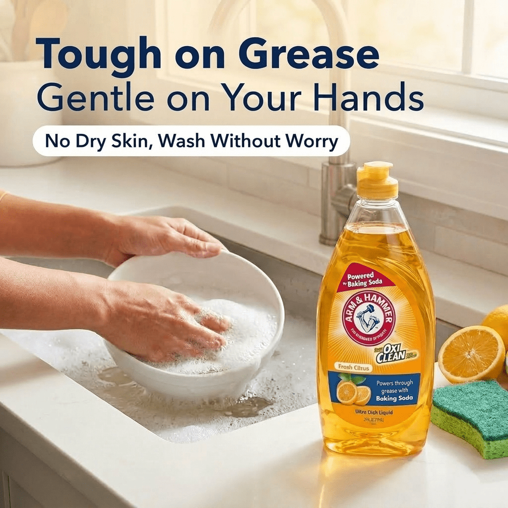 Arm & Hammer + Oxi Clean Ultra Dish Liquid Soap, Fresh Citrus, 64 oz