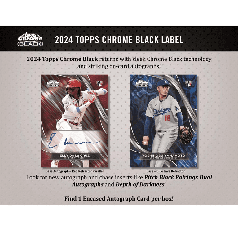 2024 Topps Chrome Black Baseball Hobby Box with 4 Cards, 1