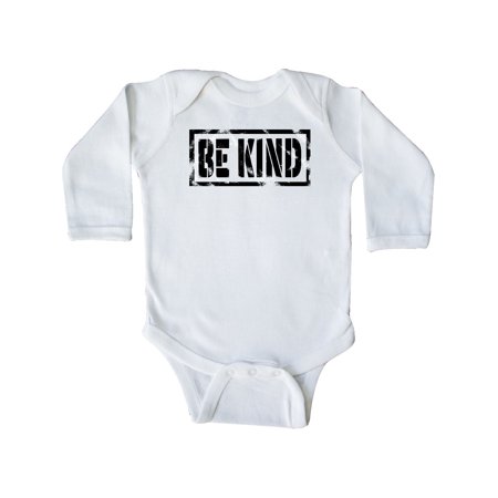 

Inktastic Be Kind Weathered Stencil in Black Gift Baby Boy or Baby Girl Long Sleeve Bodysuit
