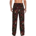 thumbnail image 3 of Uemuo Fishbone Rose Pattern Men's Wide Leg Palazzo Lounge Pants with Pockets Light Weight Loose Comfy Casual Pajama Pants-Small, 3 of 9