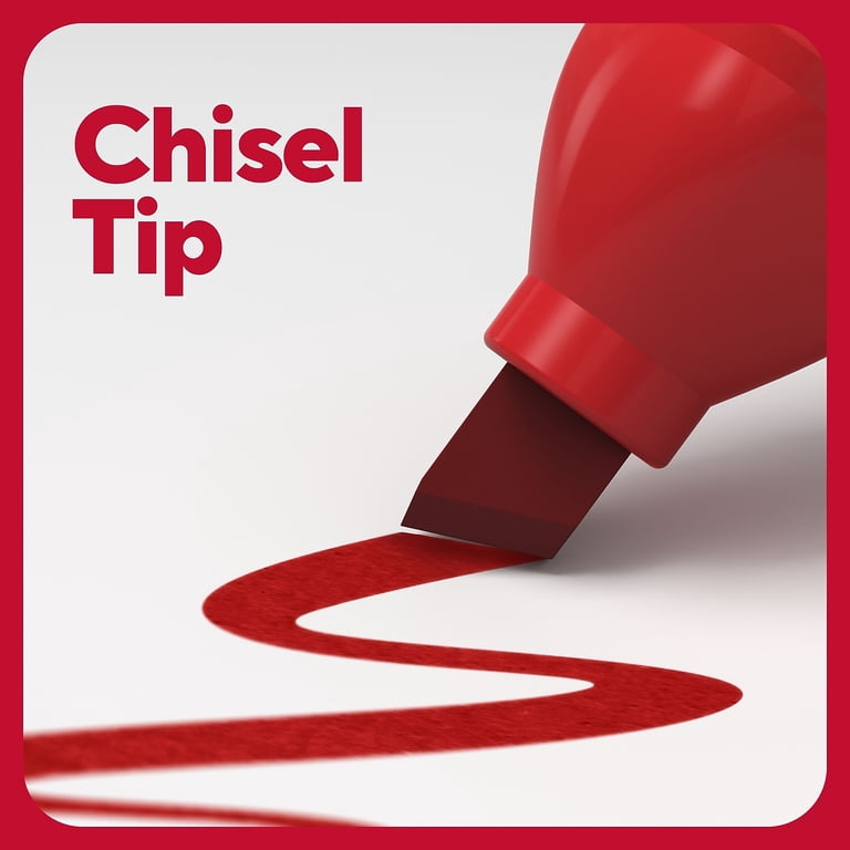 TRU RED Tank Permanent Markers, Chisel Tip, 12-Pack photo 3
