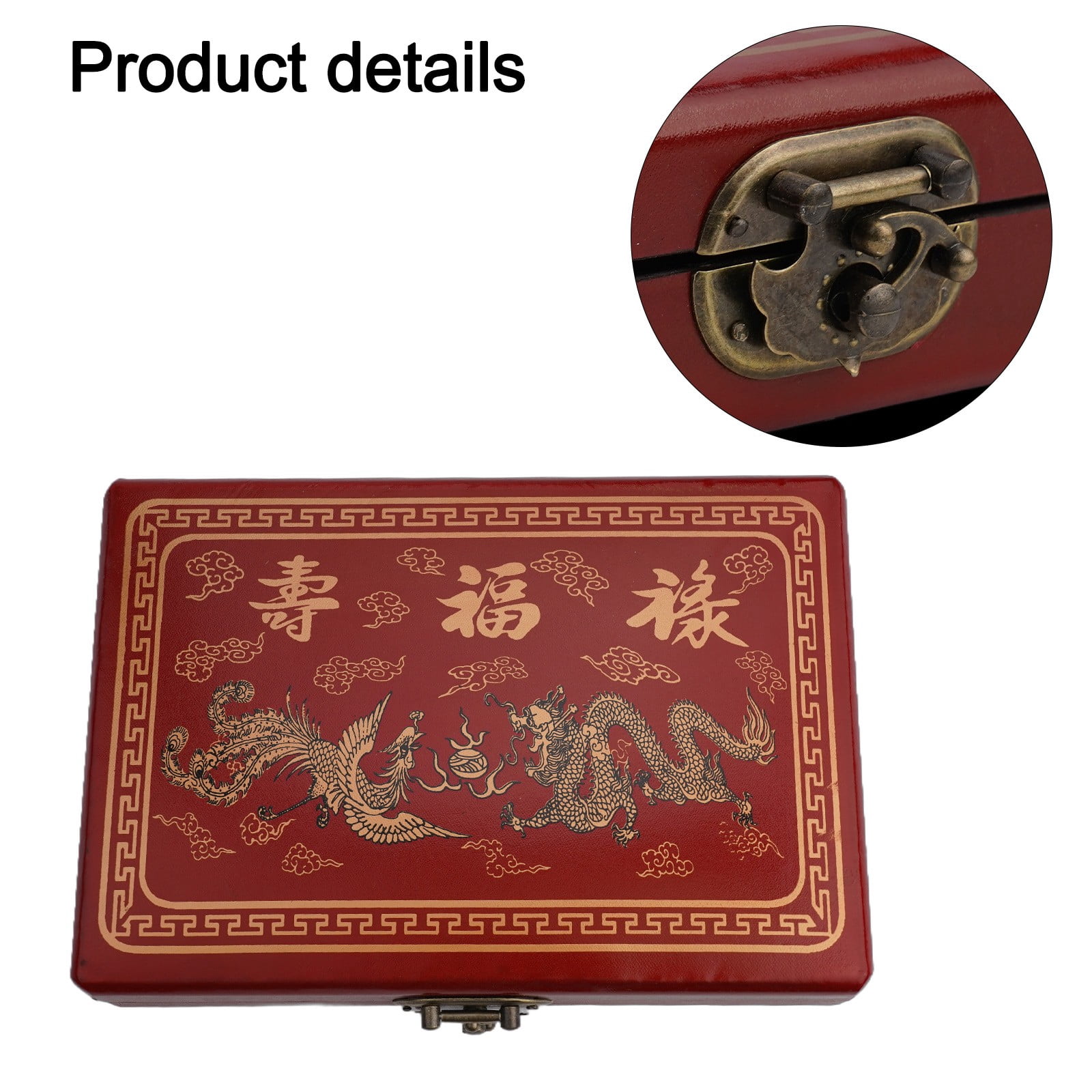 Portable Chinese Mahjong Set with 2pcs Dice Wooden Carrying Case for Travel Game