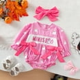 thumbnail image 6 of CAIXIA Baby Girl Halloween Outfit Long Sleeve Plaid Bow Snap Bodysuit Romper Onesie Jumpsuit Stretchy Clothes Casual Dress Up Outfit, 6 of 9