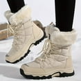 thumbnail image 6 of Women'S High-Top Winter Snow Boots - Warm Fleece-Lined, Non-Slip Rubber Sole, Durable Fabric Upper, Round Toe Design for Outdoor Hiking & Casual Wear, Beige, Hiking Boots, Cold Weather Footwear, 6 of 6
