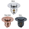 thumbnail image 3 of Stainless Steel Drain Filter Wash Basin Plug Bath Stopper Hair Catcher Basin Spring Core Bathroom Sink Plug Pop-Up Bounce Core Basin Drain Filter ROSE GOLD, 3 of 8