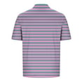 thumbnail image 3 of Mens Summer Golf Shirts Short Sleeve Striped Printed Tshirts Casual Classic Collared Vintage Business Work Blouses, 3 of 4