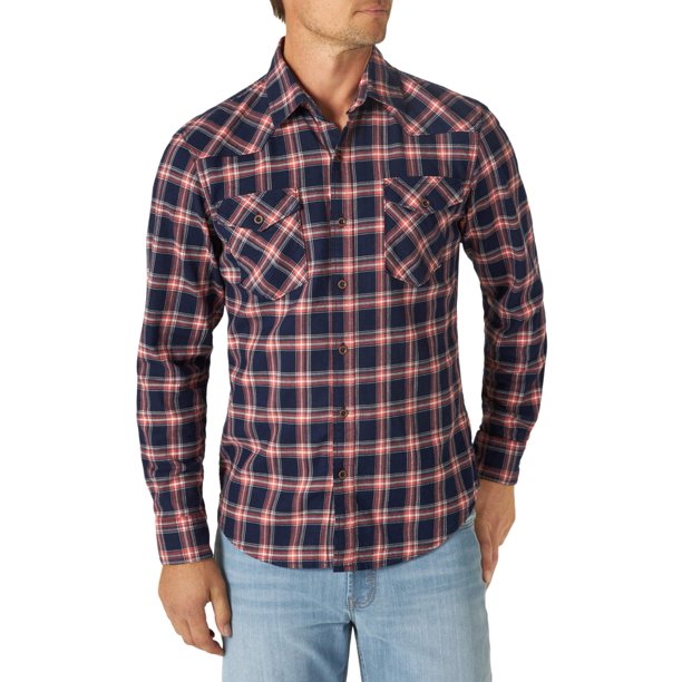 regisseur Een zin Doornen Wrangler Men's Premium Slim Fit Plaid Shirt - Walmart.com