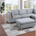 thumbnail image 2 of Modern Contemporary 6pc Modular Sectional Set Armless Chair Ottoman Wedge Couch Living Room Light Grey Dorris Fabric Wooden Deco, 2 of 9