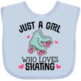 thumbnail image 3 of Inktastic Just a Girl Who Loves Skating Girls Baby Bib, 3 of 4