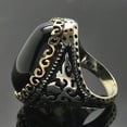 thumbnail image 2 of Real Solid S925 Sterling Silver Natural Obsidian Ring for Women Fine Silver 925 Jewelry Black Gemstones, 2 of 3