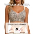 thumbnail image 4 of Byriady Jelly Bras for Women Wireless Deep V Mesh Bra,Seamless Push Up Bralette with Soft Support, Everyday Comfort T-Shirt Bra for Women, M-3XL, 4 of 7