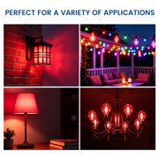 Great Value A19 LED 7W E26 Medium Base Decorative Red Light Bulbs, 2 Pack