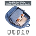 thumbnail image 6 of Gustave Denim Backpack for Women Men Vintage Casual Travel Laptop Backpack Grunge Aesthetic Canvas Jeans Daypack Backpacks College Bookbags Large Capacity, 6 of 8