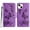 Purple, variant on Compatible With iPhone 15 Wallet Case Full Coverage 360° Protection Dustproof Card Pocket Kickstand Butterfly Pattern Shockproof Magnetic Closure Luxury Folio Phone Cover,Purple
