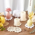 thumbnail image 4 of 30PCS Hand Crochet Lace Doilies (White & Beige 2.9~3.2 inch) Round Lace Flower Petal Doilies Small Crochet Cotton Coasters Handicraft Knitted Petals, 4 of 6