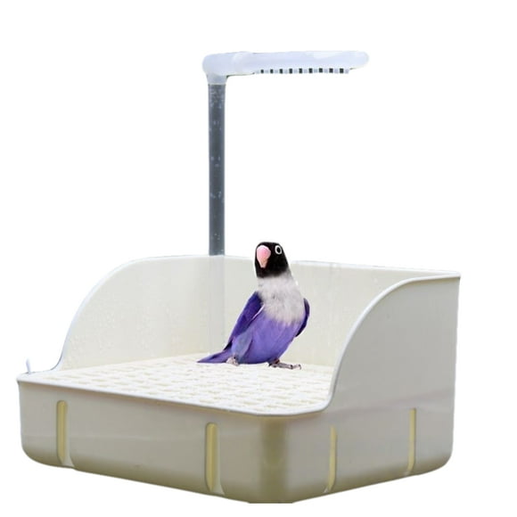 ZLight Bain d'Oiseaux Automatique Assurant une Eau Propre pour Amis à Plumes Bain d'Oiseaux Automatique Douche Blanche
