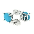 thumbnail image 2 of Clara Pucci 4Ct Turquoise Round Cut VVS1 Push Back Stud 14k Solid hypoallergenic Gold Designer Earrings For December, 2 of 7