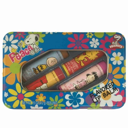 Peanuts Snoopy Flavored Lip Balm Chocolate, Strawberry, Cherry, Lemonade 4 Pack