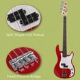 thumbnail image 4 of Electric Bass Guitar Kit for Beginners/Musicians, with 20-Watt Amp, Split Single-Coil Pickup, Bag/Strap/Amp Wire/Tools, 4 String, Right Handed (Red), 4 of 9
