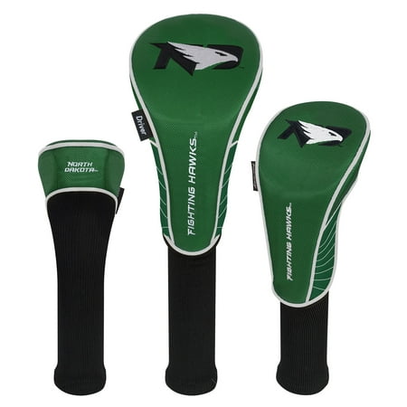 - Team Effort North Dakota Fighting Hawks Set of Three Golf Club Headcovers