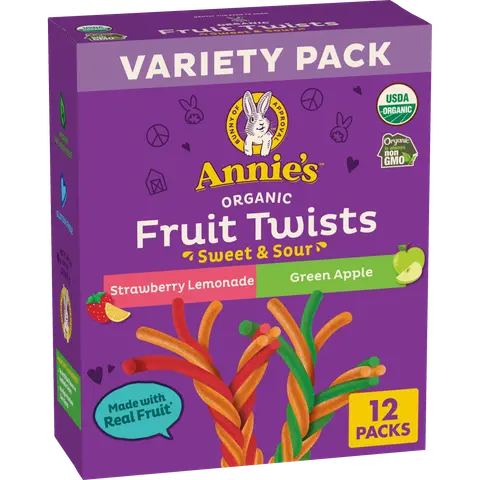 (Pack Of 6) Annies Homegrown Fruit Snack Twist Variety Pack 12Pc 7.68 Oz