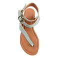 thumbnail image 4 of JOURNEE COLLECTION Womens Aqua Double Ankle Straps Asymmetrical Padded Kyle Round Toe Buckle Thong Sandals 12 M, 4 of 4