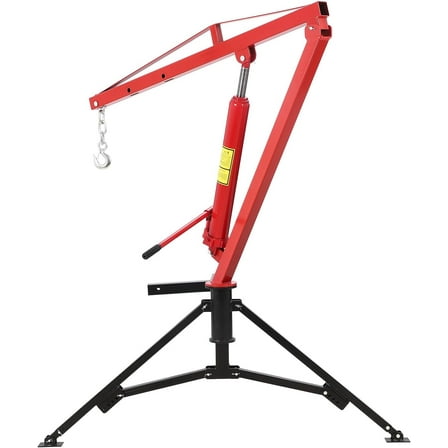 Hydraulic Hitch-Mount Truck Crane Professional 2-Inch Hitch Receiver, 3 Adjustable Capacities: 500 lbs, 750lbs, 1000 lbs(MAX) Red